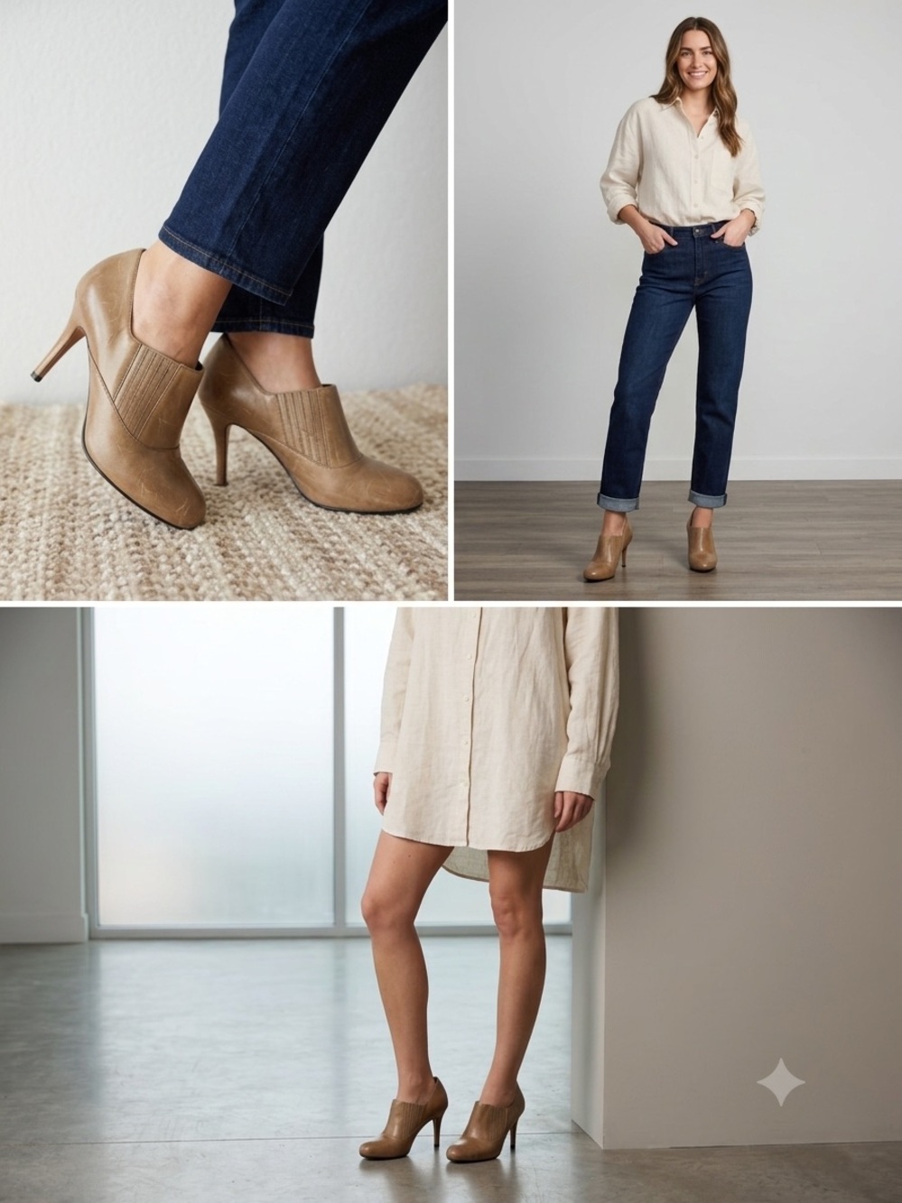 Cole Haan Tan Leather Slip-On Heeled Loafers